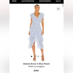MISA Dakota Dress in Blue Petals size large
